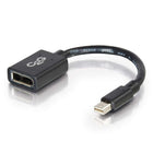 C2G 6In Mini Displayport Male To Displayport Female Adapter Converter, Black (54303)-Adapter Converter