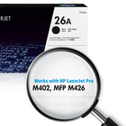 HP 26A (CF226A) Black Original LaserJet Toner Cartridge-Page yield of HP 26A: approx. 3,100 pages black