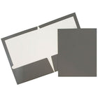 JAM Paper Glossy Two Pocket Presentation Folders, Grey, 12 Pack (31225352ug)-1.2 lbs