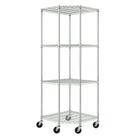 TRINITY EcoStorage 4-Tier 72" Corner Wire Shelving Rack with Wheels, Chrome (TBFZ-0909)-Shelves adjustable in 1" increments