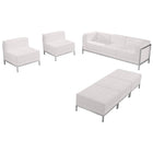Flash Furniture HERCULES Imagination Series Melrose LeatherSoft Sofa, Chair & Ottoman Set - White-Contemporary Reception Set
