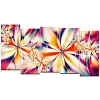 Designart Crystalize Pink 5-Panel Abstract Canvas Art Print, (PT3013-1084)-Print