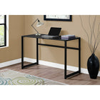 Monarch Specialties 7379 48" Computer Desk - Black Metal/Black Tempered Glass-Ideal for a laptop or simply use as a writing desk