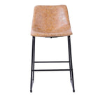Plata Import Landon Antique Stool - Tan-Metal / Pu Leather