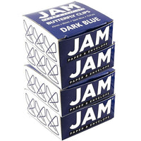 JAM Paper Butterfly Paper Clips, Dark Blue Paperclips, 4 packs of 15 (332BYbug)-Dark Blue Butterfly Paper Clip