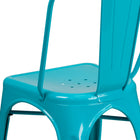 Flash Furniture Commercial Grade Crystal Teal-Blue Metal Indoor-Outdoor Stackable Chair-Crystal Blue Powder Coated Frame Finish