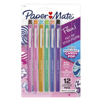 Paper Mate Flair Candy Pop Felt Tip Pens - 0.7mm - Assorted Colours - 12 Pack-Porous Felt Pen
