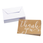 Mara-Mi Thank You Notes - 3.5" x 5" - White Kraft - 50 Pack-50 thank you cards and 50 envelopes