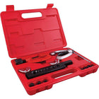 Gray Tools 11 Piece Double Flaring Tool Set, 3/16" To 5/8" Dies, and Tube Cutter.-Contains: 7 Dies: 3/16", 1/4", 5/16", 3/8", 1/2", 7/16"and 5/8" (OD. Tube Dia.), Tubing, Yoke & Bar Assembly, Handle, Tube Cutter, and 45deg Flare.
