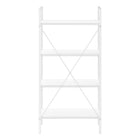 Monarch Specialties 7801 48"H Bookcase - White/White Metal-Monarch Specialties is a leader in furniture and home decor, developing products that offer outstanding value and style for over 50 years; your purchase will be well packaged for protection and to facilitate timely delivery