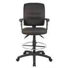 Nicer Interior Multi-Function Fabric Drafting Chair - Adjustable Arms - Black-Seat height adjustment and 360 degree swivel range allows for dynamic fit with any table height