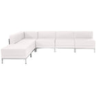 Flash Furniture HERCULES Imagination Melrose LeatherSoft Sectional Configuration - 6 Pieces - White-Contemporary Reception Set