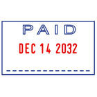 Trodat 4750 Self-Inking Text Dater, "Paid"-Nontoxic 2-colour ink (date prints in red, text in blue)