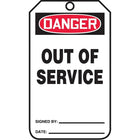 Standard Safety Tags, Danger; Out of service, SAU626, 25 Pack-Language - English