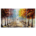Designart Landscape Forest Lets Go For A Stroll 4-Panel Canvas Art Print, (PT3501-271)-Print