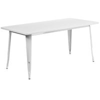 Flash Furniture 31.5" x 63" Rectangular White Metal Indoor-Outdoor Table-Metal Cafe Table