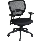 SPACE Air Grid Back Task Chair with Fabric Seat, Black-One touch pneumatic seat-height adjustment