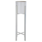 Truu Design Floor Planter with Stand and Frame, 6 x 23.5-inch, White-Measurement: The overall planter measures 6”L x 6"W x 23.5”H in dimensions