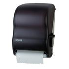 San Jamar Universal Lever Roll Paper Towel Dispenser - Black-Lever-operated dispensing without jamming