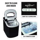 Koolatron Automatic Countertop Ice Maker - 1.85 L-Removable dishwasher-safe ice bucket and scoop
