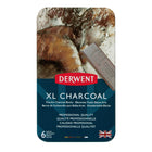 Derwent XL Charcoal Blocks - Metal Tin - 6 Pack-Use them on their sides for broad sweeping graphite and on their edges for detail work