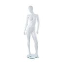 Can-Bramar Adult Female Abstract Mannequin - Glass Base - Glossy White (RPFA-6)-Straight Arms for Easy Dressing