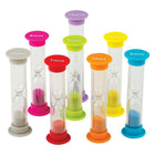Teacher Created Resources Small Sand Timers Combo, 16 Pack (TCR20697)-Durable plastic timers with Coloured sand
