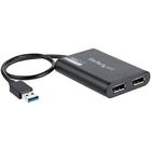 StarTech USB to Dual DisplayPort Adapter, 4K 60Hz, USB 3.0 (5Gbps)-Connect two additional 4K 60Hz displays to a Mac or PC through a single USB 3.0 (5Gbps) port - Supports resolutions up to 4096 x 2160p (60Hz) - Run multiple applications on different displays - Ideal for multitasking - Work with different business applications simultaneously: spreadsheets / word processors / web browsers - USB Dual Monitor Adapter / Dual DisplayPort Adapter / Dual Monitor DisplayPort Adapter / Multi Monitor Adapter / Externa
