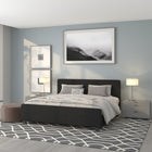 Flash Furniture Tribeca King Size Tufted Upholstered Platform Bed - Black Fabric-Black Fabric Upholstery