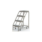 Tri-Arc Manufacturing Aluminum Rolling Ladder, Step Width: 16", Step Type: Ribbed, No. of Steps: 4 (WLAR004164)-No. of Steps: 4