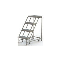Tri-Arc Manufacturing Aluminum Rolling Ladder, Step Width: 16", Step Type: Ribbed, No. of Steps: 4 (WLAR004164)-No. of Steps: 4