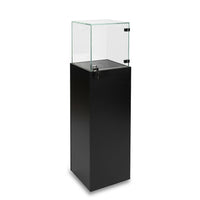 Can-Bramar Econo Line Exhibit Case Pedestal, 14" x 14" x 49.5"(H), Glass height 13.5", Black-14"x14"x49.5" pedestal display case, 8mm tempered glass top and sides, tempered glass door with lock . Comes pre-assembled. (EC-PD1414-B)