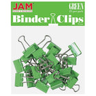 JAM Paper Binder Clips, Small, 19mm, Green Binderclips 5 packs of 25 (334BCGRg)-Size: 0.75"