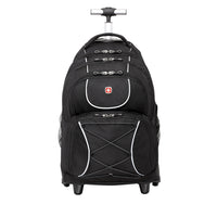 SWISSGEAR Wheeled 15.6" Laptop Backpack - Black-Made of high-density water repellent polyester fabric