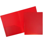 JAM Paper Plastic Heavy Duty Two Pocket Folders, Red, 108 Pack (383HREB)-Red