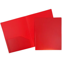 JAM Paper Plastic Heavy Duty Two Pocket Folders, Red, 108 Pack (383HREB)-Red