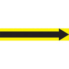 Accuform Signs Self-Stick Pipe Markers - 8" W x 1" H - 3/4" - 1-1/4" Pipe Dia. - Black On Yellow - 4 Pack-Colours Black on Yellow