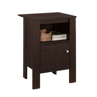 Monarch Specialties 2135 Accent Table - Espresso Night Stand With Storage-Cappuccino+Particle Board, Laminate