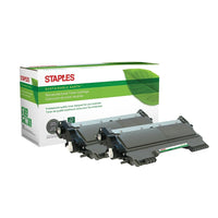 Staples Sustainable Earth Brother TN450 Remanufactured High-Yield Black Laser Toner Cartridges, 2 Pack-Black toner cartridges produce professional-quality results and consistent printing performance