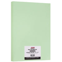 JAM Paper Vellum Bristol Tabloid Cardstock, 11 x 17, 110 lb. Green, 50 Pack (16932843)-Colour: Green 110 lb. Cover