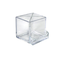 Azar Cube Pencil Holder With Divider & Business Card Pocket, 4" x 4.75" x 4", 2/Pack (556356)-Clean lines and visibility  included with business card pocket