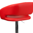 Flash Furniture Contemporary Red Vinyl Adjustable Height Barstool with Chrome Base (CH-122070-RED-GG)-Height Adjustable Seat with Gas Lift