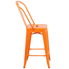 Flash Furniture 24" High Metal Indoor-Outdoor Counter Height Stool with Back-Stacks up to 8 Chairs High