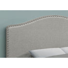 Monarch Specialties 6013F Full Size Headboard - Grey Linen-Made with a wooden frame for durability and stability