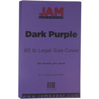 JAM Paper Matte Legal Cardstock, 8.5 x 14, 80lb Dark Purple, 50/Pack (64429566)-Colour: Dark Purple