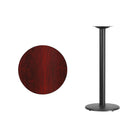 Flash Furniture 24'' Round Laminate Table Top, Mahogany with 18'' Round Bar-Height Table Base (XURD24MATR18B)-Mahogany Laminate Top