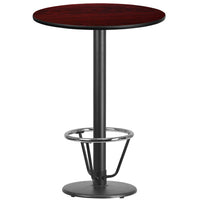 Flash Furniture Laminate 30" Round Base Round Table, Mahogany (XURD30MATR18B3F)-Bar height hospitality table