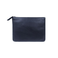 ASHLIN DESIGNER, BROOKE, Medium Leather Pouch, Natural Milled Cowhide, Navy Blue-It can perfectly insert your 8" tablet