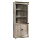 Sauder Palladia Library With Doors - 4 shelves - 71.85" H - Split Oak (424813)-Standard - Split Oak - Engineered Wood