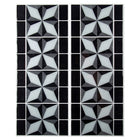 CTG Brands Star Graphic Tile Border Wall Decals, 9.8" x 12.4", Grey/Black, 6 Pack-Versatile: use the peel and stick backsplash wallpaper for kitchen sink walls, bathroom backsplash, bedroom walls, laundry room, staircase, or on any other flat surfaces that are non-porous surfaces